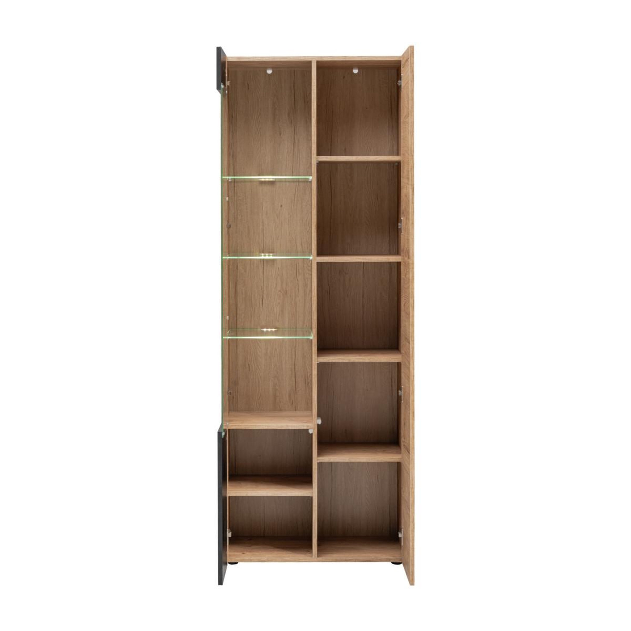 Voir la diapositive 2 : Paris Prix Meuble de rangement haut rainuré  aron  192cm naturel & noir
