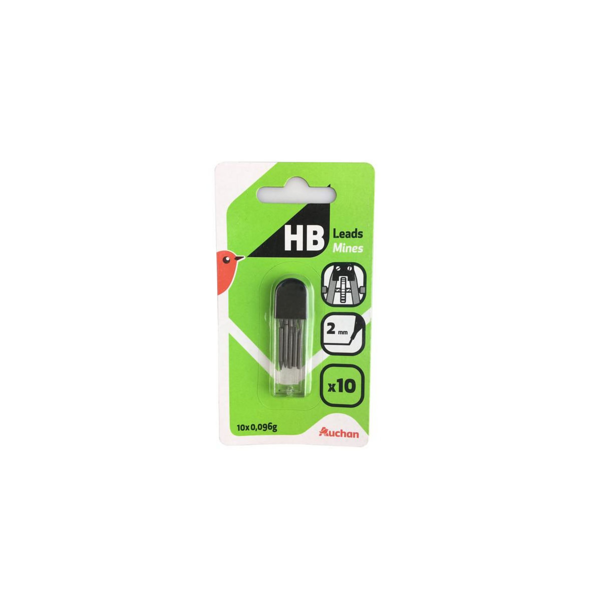 AUCHAN Lot de 10 mines HB pour compas