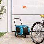 VIDAXL Remorque de velo pour animaux de compagnie bleu et noir