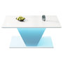 Voir la diapositive 1 : MERAX Table basse rectangulaire blanc - 50x100 cm led panneau de particules