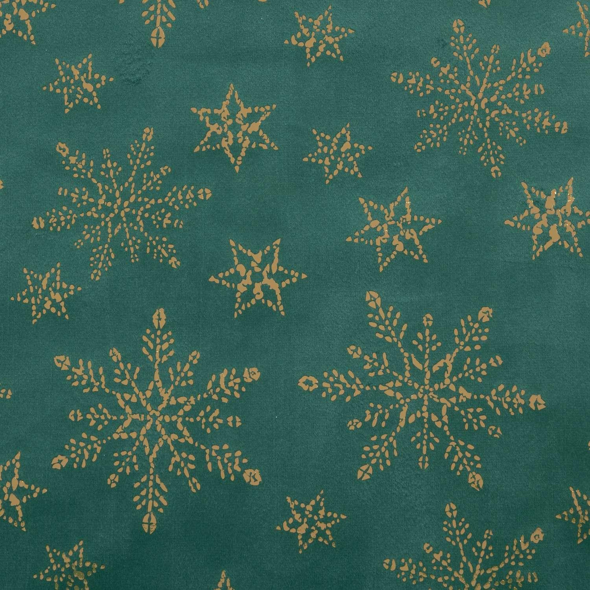 Voir la diapositive 2 : ATMOSPHERA Chemin de table de noël flocon effet velours - vert et doré