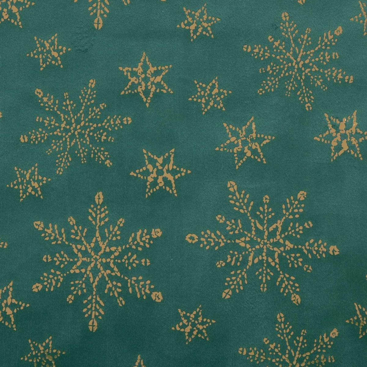 ATMOSPHERA Chemin de table de Noël flocon effet velours - Vert et doré