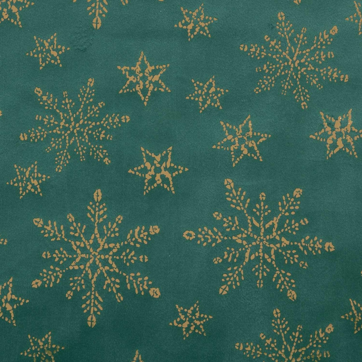 ATMOSPHERA Chemin de table de Noël flocon effet velours - Vert et doré