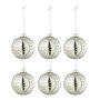 Voir la diapositive 1 : Paris Prix Lot de 6 Boules de Noël  Feuilles Paillettes  8cm Argent