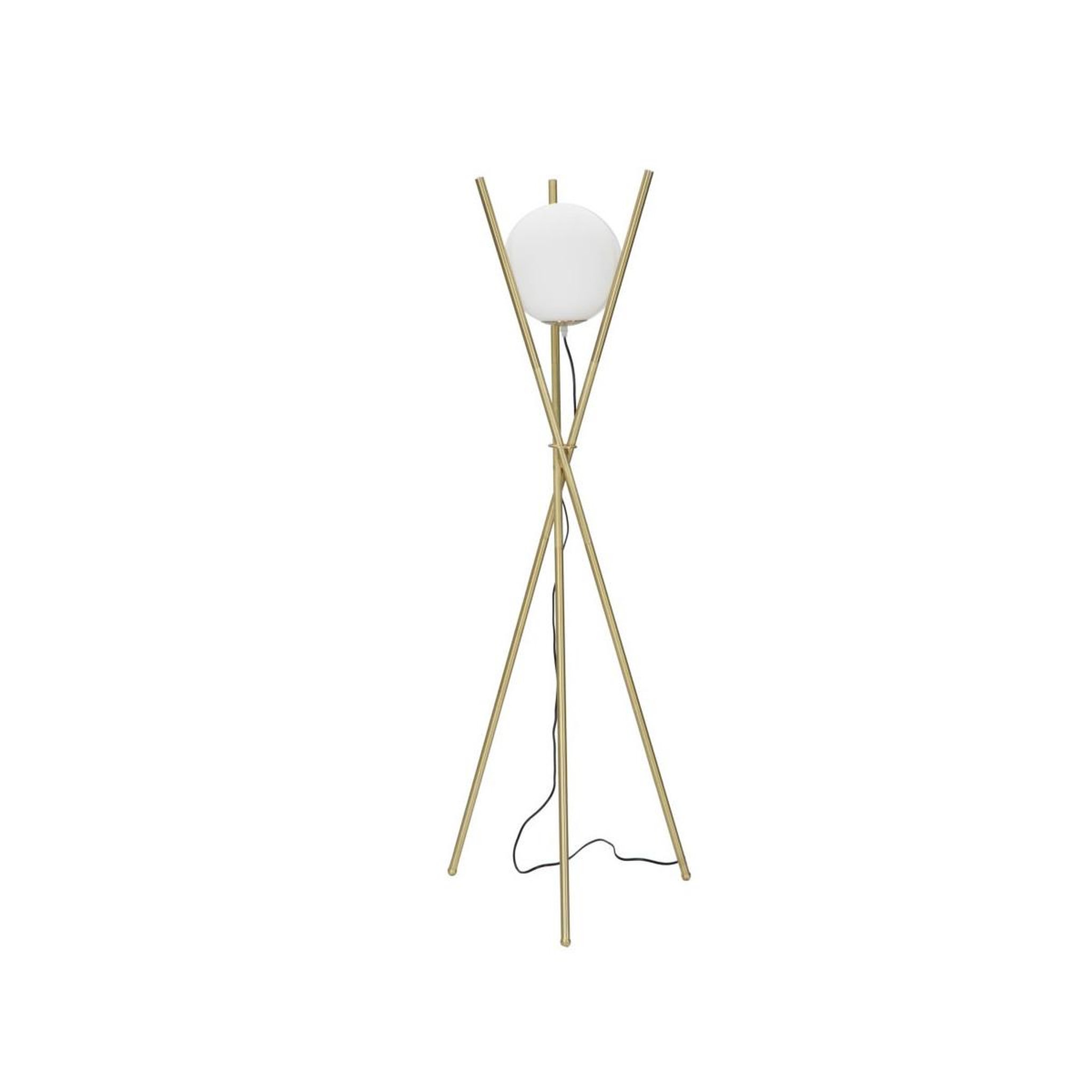 Voir la diapositive 2 : Paris Prix Lampadaire sphère  glamy x  155cm blanc & or
