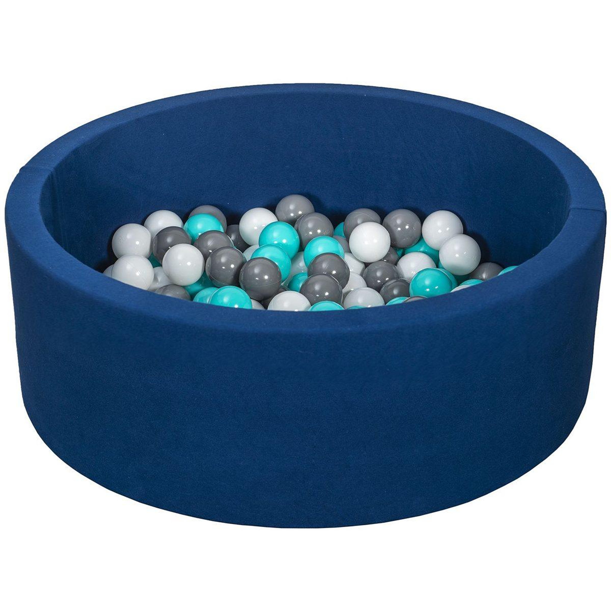 VELINDA Piscine à balles aire de jeu + 150 balles bleu marine blanc,gris,turquoise