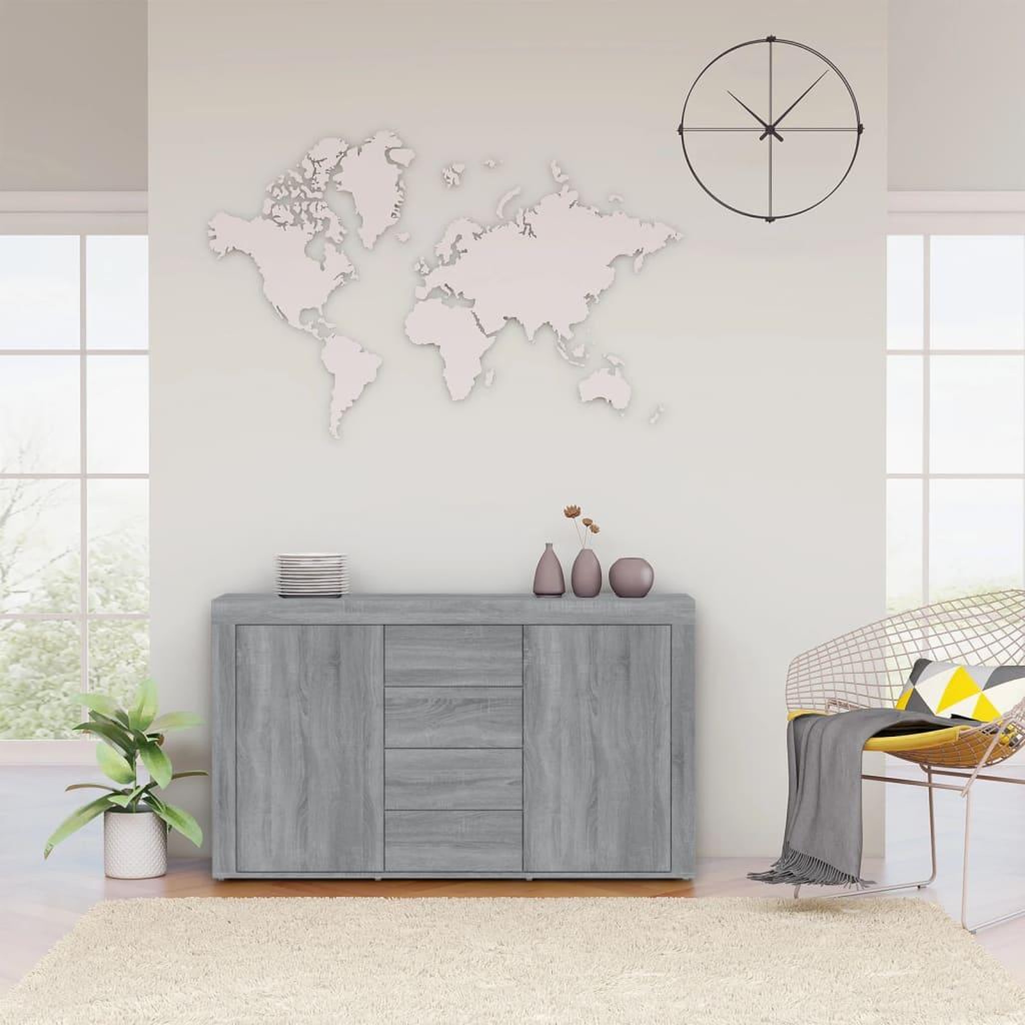 Voir la diapositive 1 : VIDAXL Buffet Sonoma gris 120x36x69 cm Bois d'ingenierie