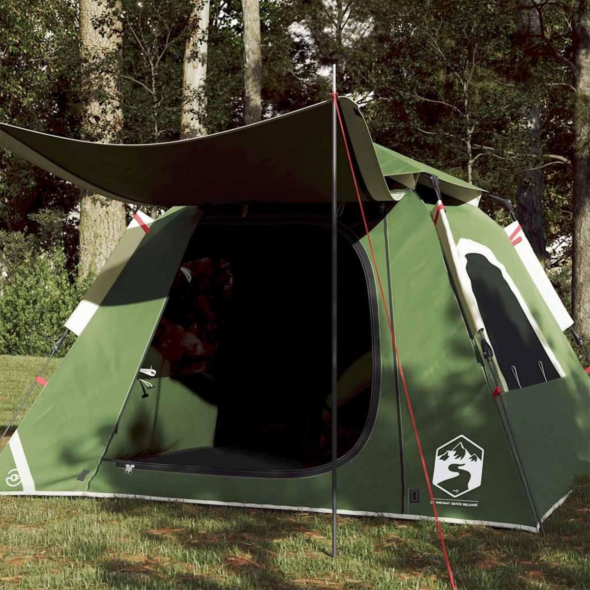 VIDAXL Tente de camping a dome 4 personnes vert liberation rapide