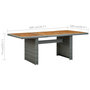 Voir la diapositive 6 : VIDAXL Table de jardin Gris clair Resine tressee et bois d'acacia