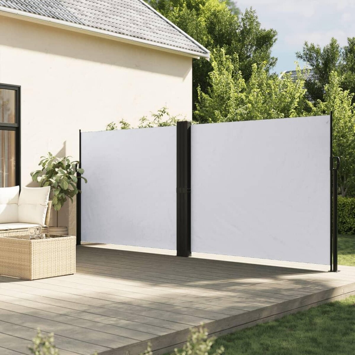 VIDAXL Auvent lateral retractable blanc 180x600 cm
