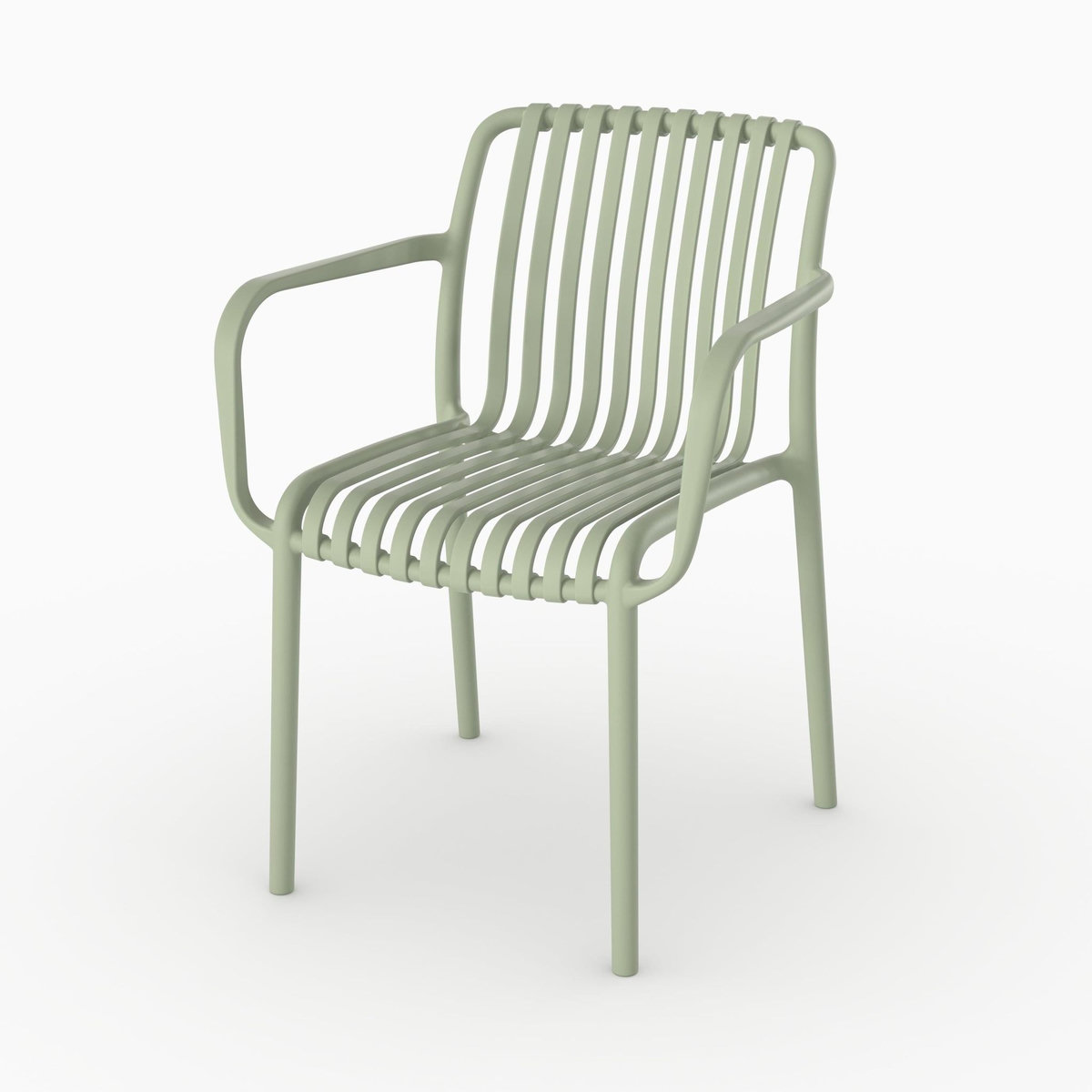 MAISON PAVANE Lot de 2 chaises de jardin empilables en plastique vert pastel-Ivy
