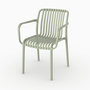 Voir la diapositive 5 : MAISON PAVANE Lot de 2 chaises de jardin empilables en plastique vert pastel-Ivy