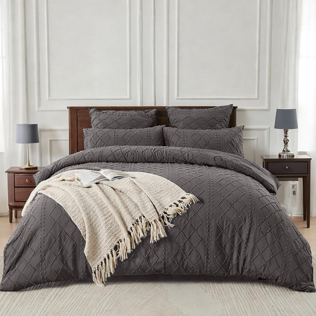 Les Ateliers du Linge Parure housse de couette tufté microfibre - CHAGA