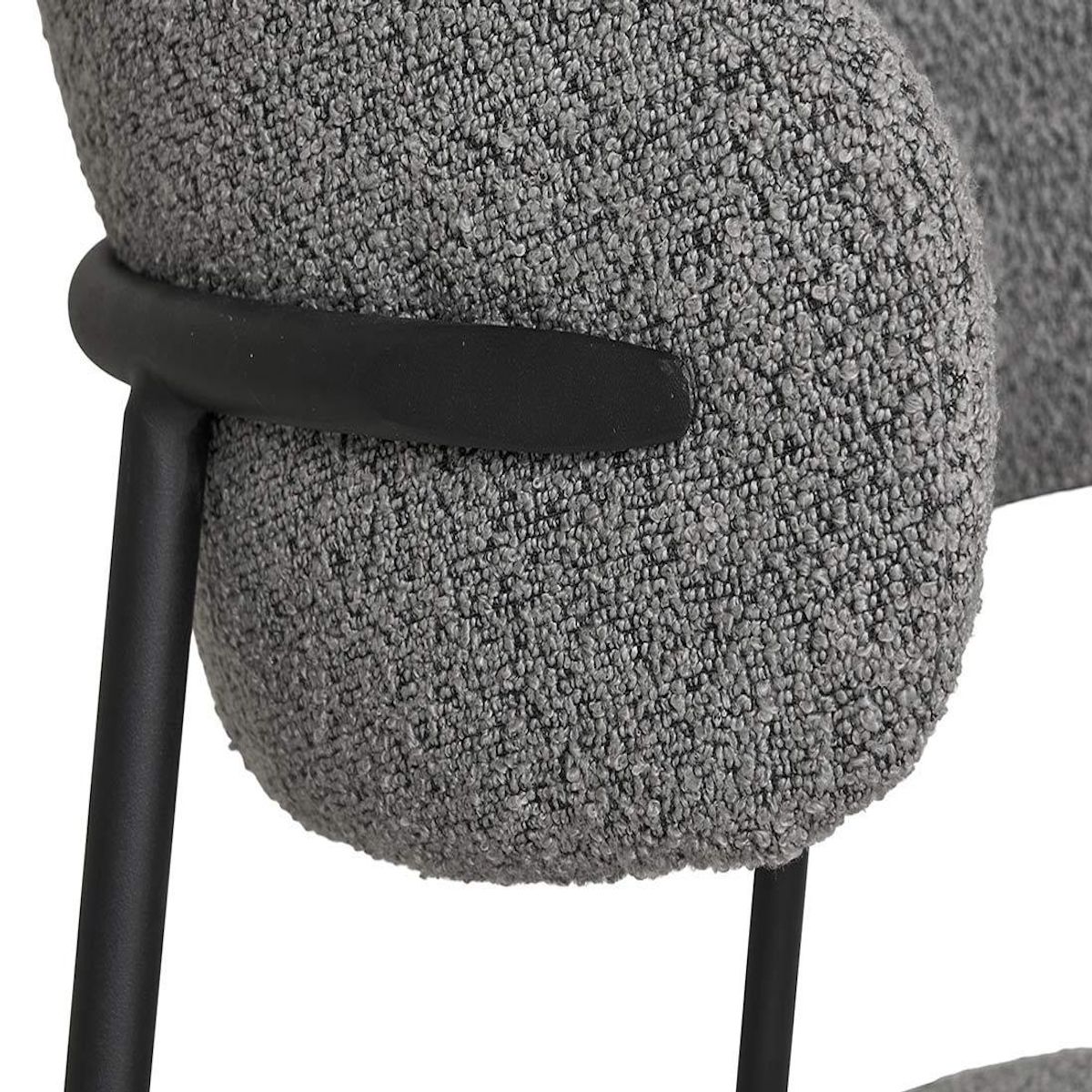 LISA DESIGN Erica - lot de 2 chaises en tissu bouclette - pieds en acier