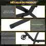 Voir la diapositive 6 : OUTSUNNY Support pied de hamac acier époxy hauteur réglable 6 niveaux dim. 290L x 120l x 115H cm noir