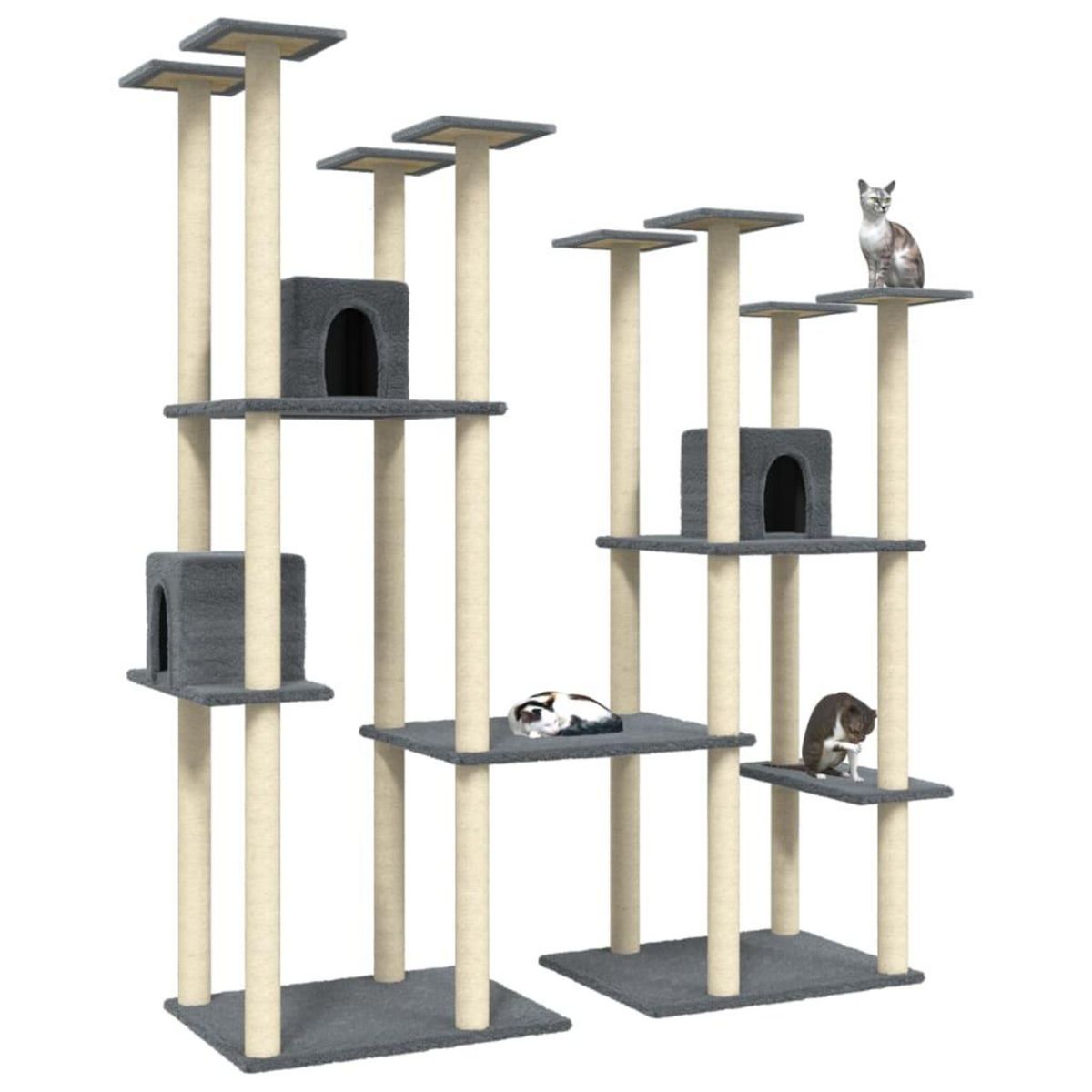 VIDAXL Arbre a chat avec griffoirs en sisal Gris fonce 174 cm
