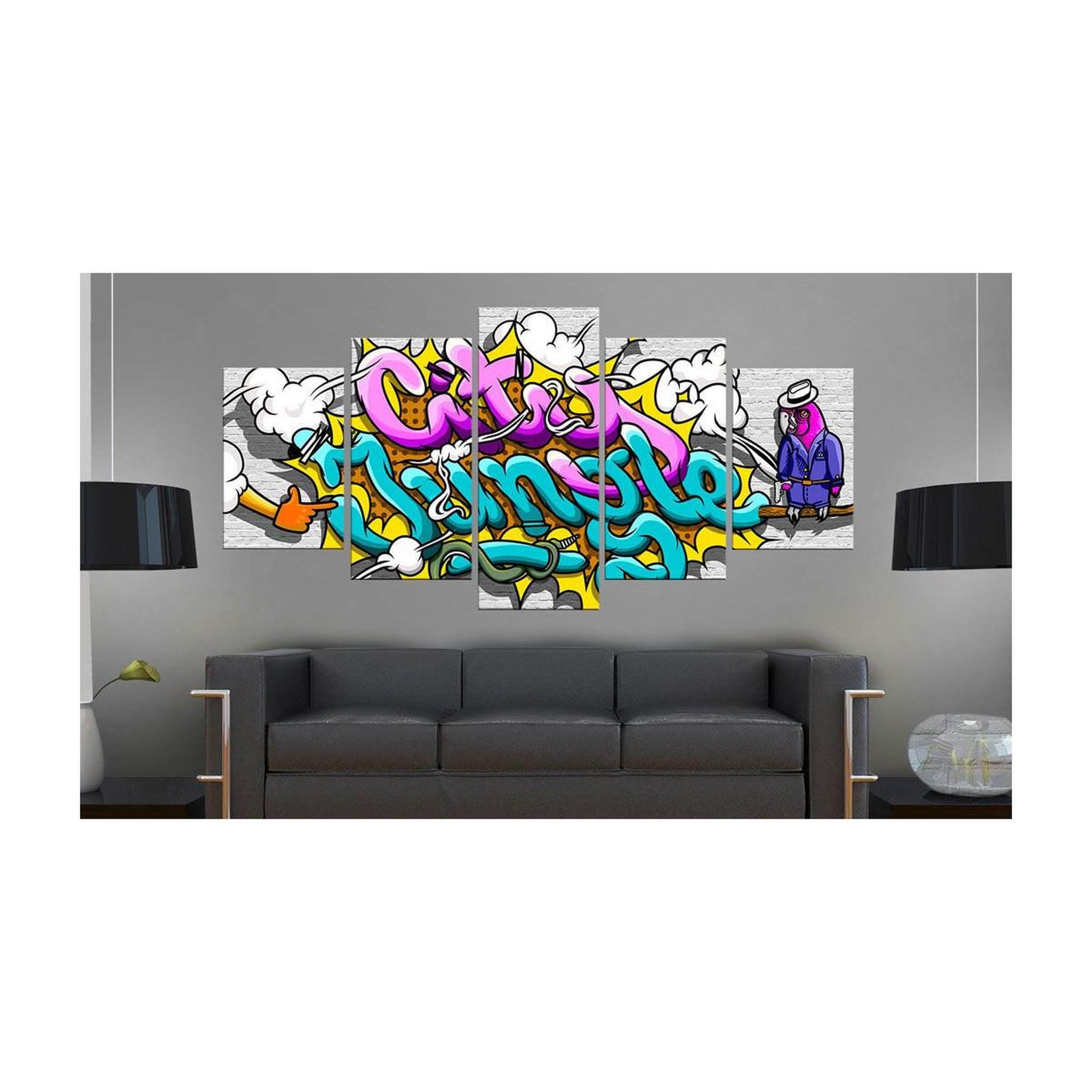 Voir la diapositive 2 : Paris Prix Tableau imprimé  graffiti : city jungle