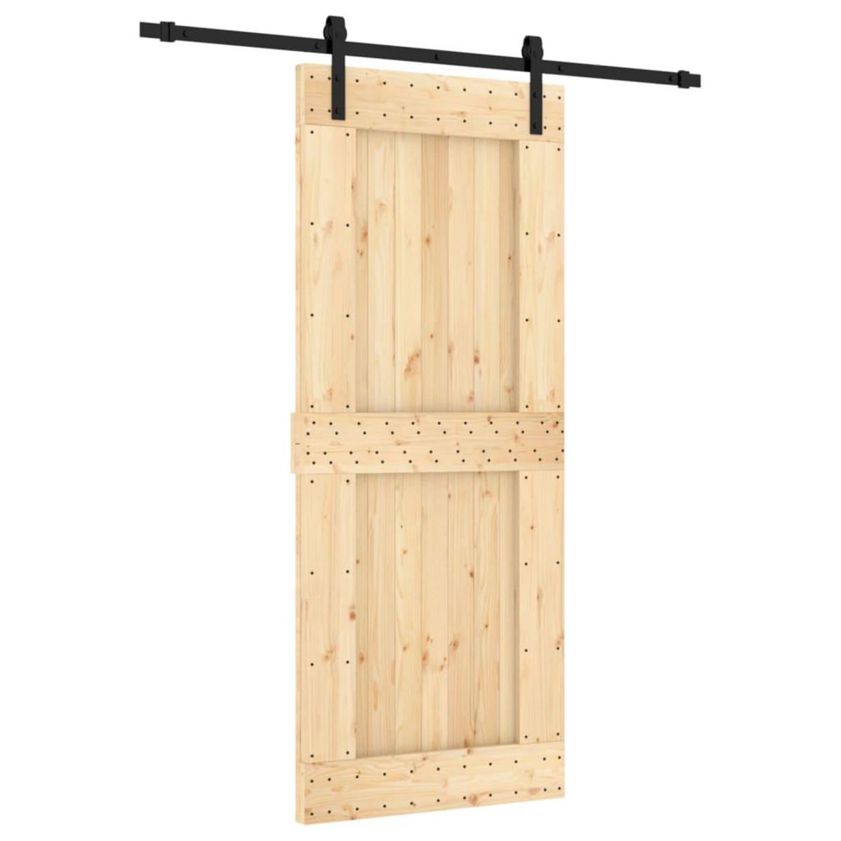 VIDAXL Porte coulissante et kit de quincaillerie 85x210 cm pin massif