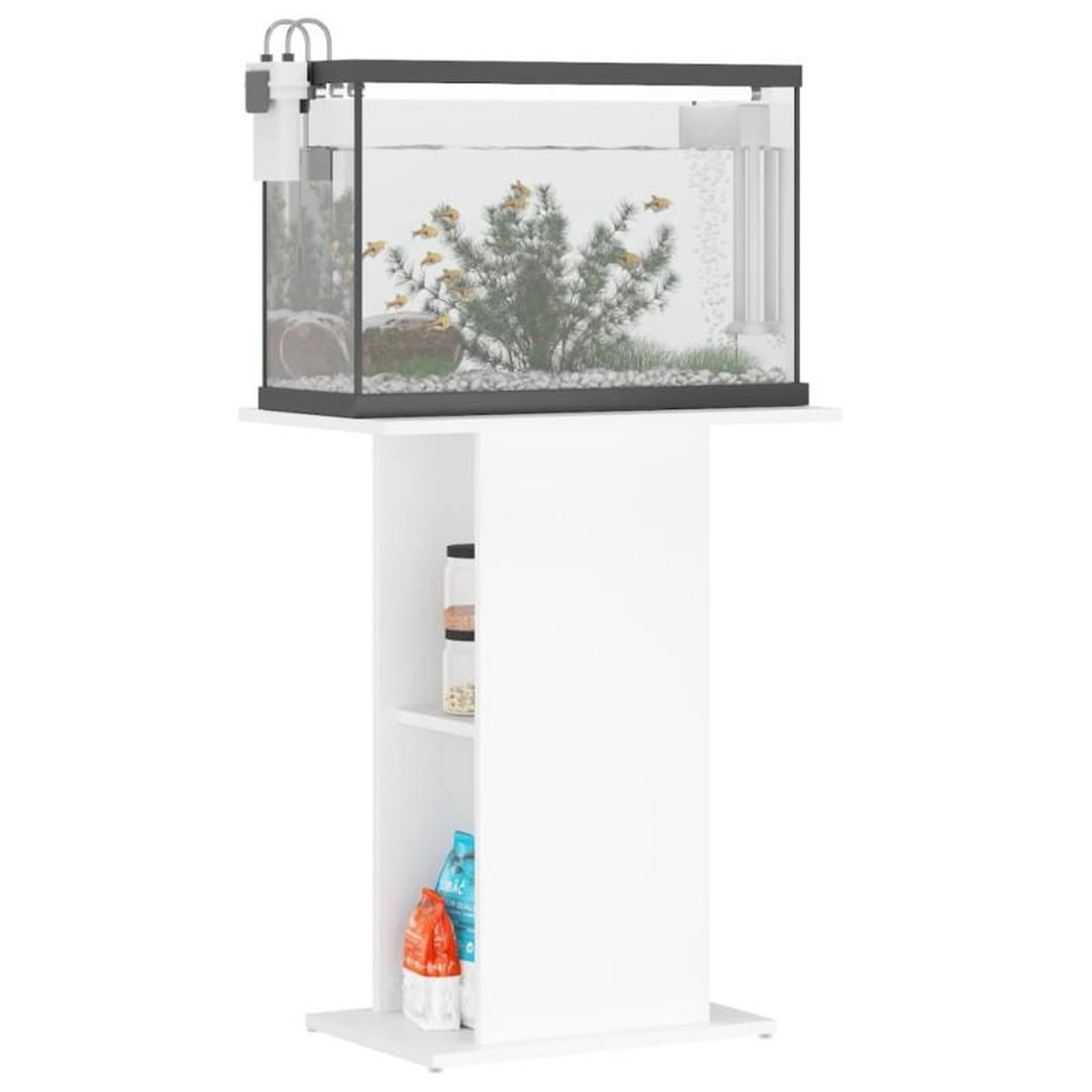 Voir la diapositive 3 : VIDAXL Support pour aquarium blanc 60,5x36x72,5 cm bois d ingénierie