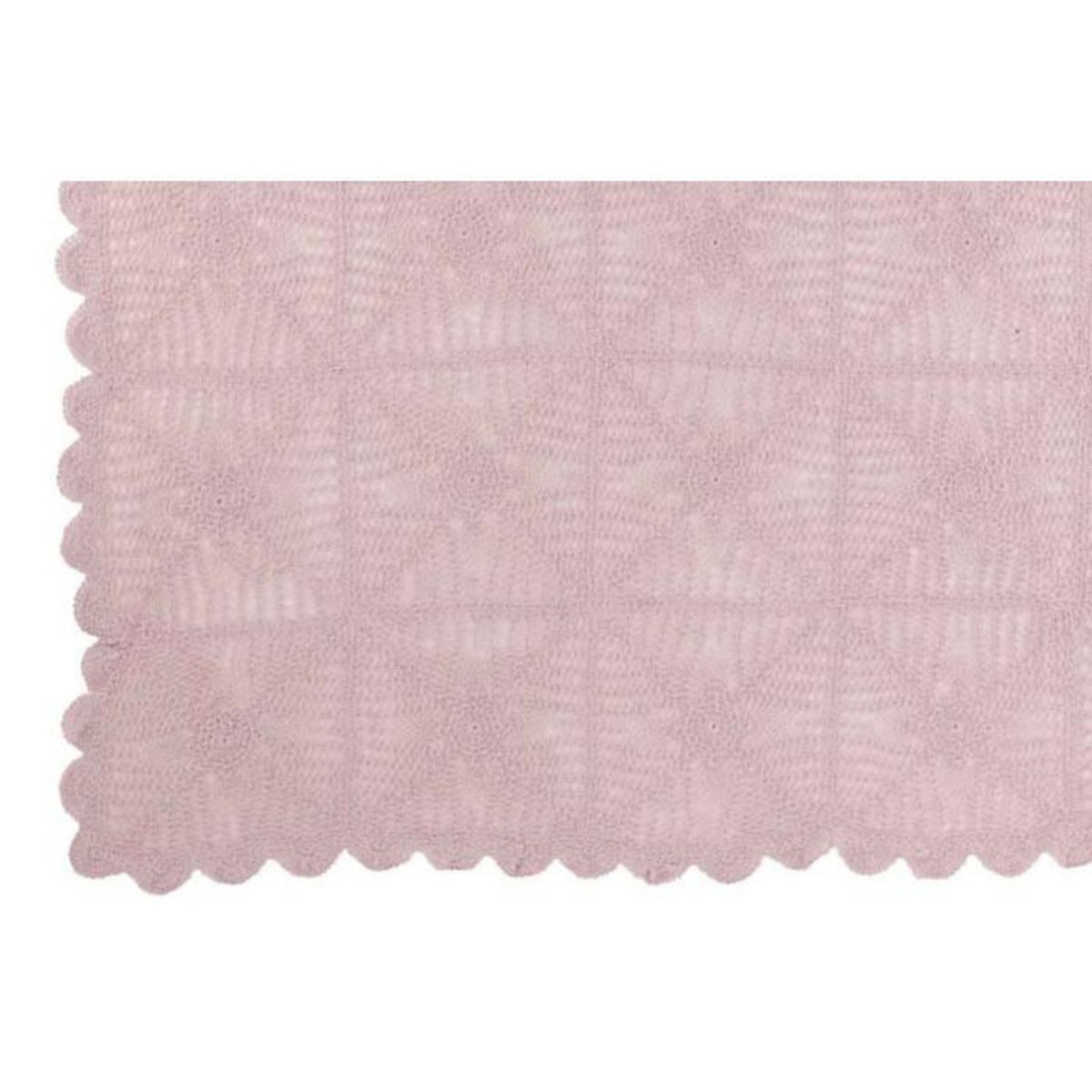 Paris Prix Nappe Déco en Coton  Dentelle  130x180cm Rose Mauve