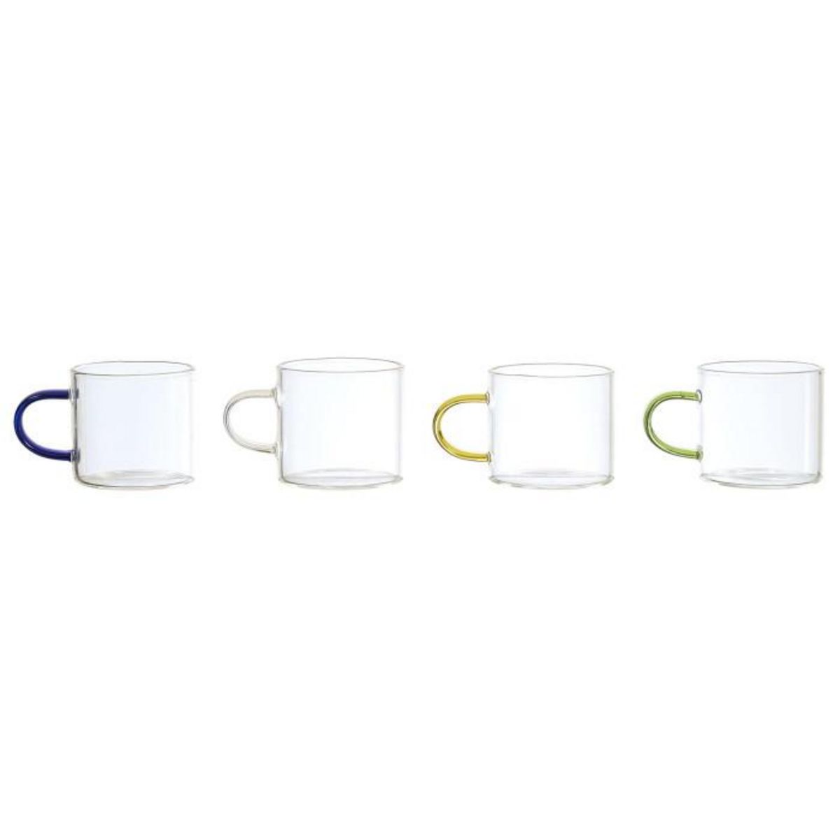 Paris Prix Lot de 4 Tasses à Café Avec Support  Paradis  8cm Transparent