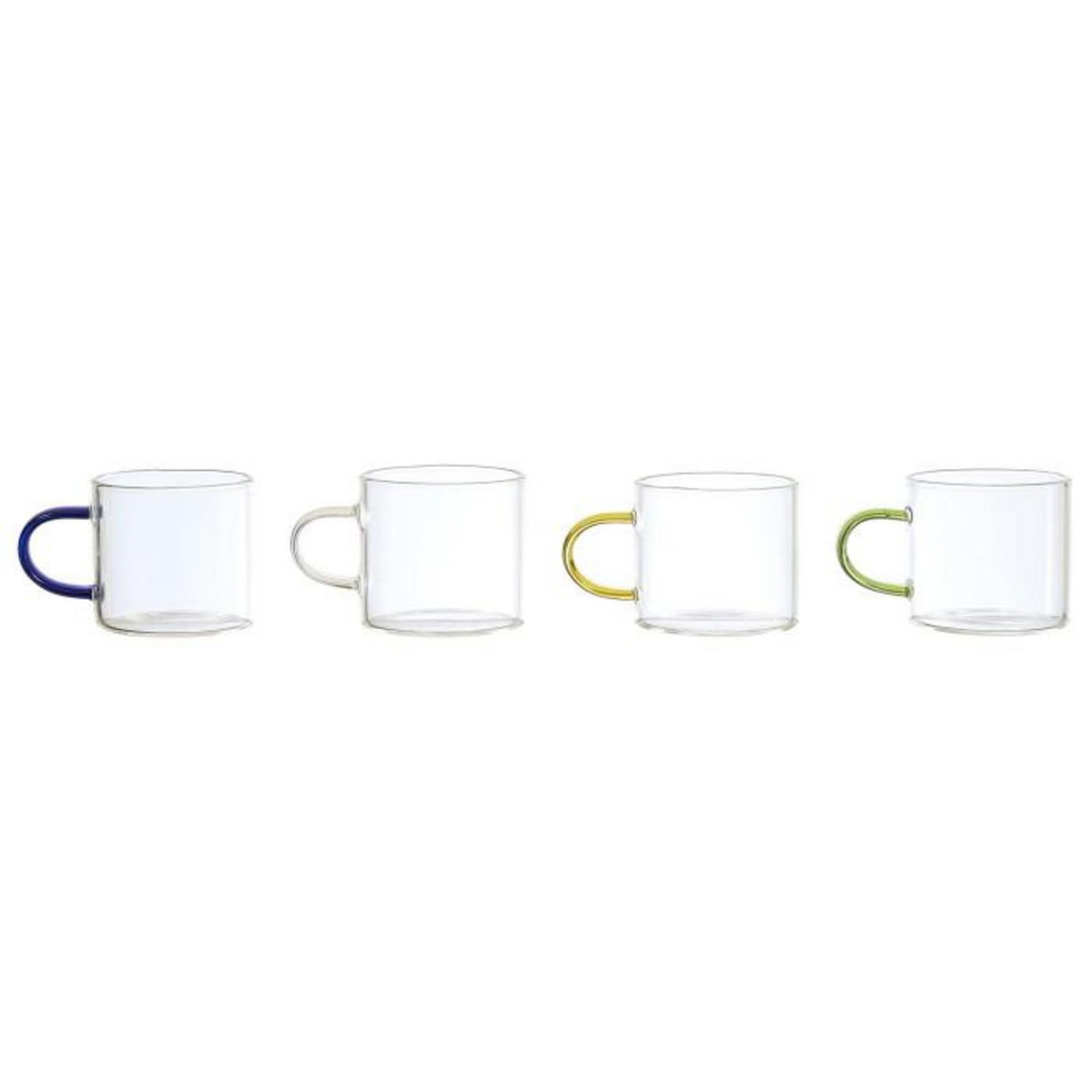 Paris Prix Lot de 4 Tasses à Café Avec Support  Paradis  8cm Transparent