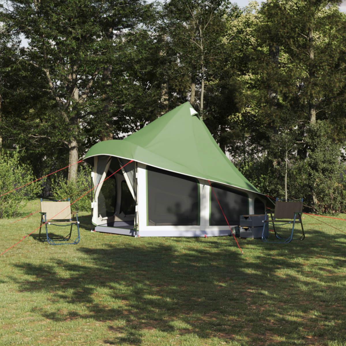 VIDAXL Tente Familiale Tipi Verte 6 Personnes Étanche