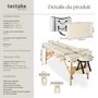 Voir la diapositive 6 : tectake Table de massage portable pliante 2 zones largeur 59 cm et rembourrage 7,5 cm beige