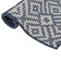 Voir la diapositive 3 : VIDAXL Tapis a tissage plat d'exterieur 80x250 cm Rayures bleues