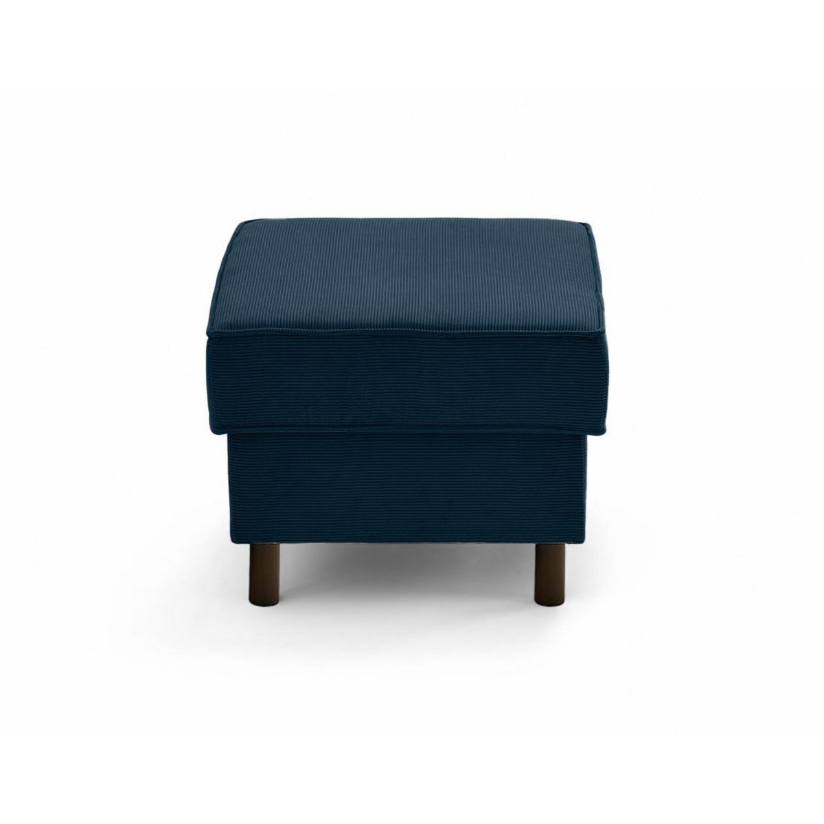 LISA DESIGN Jake - pouf en velours côtelé - pieds bois foncé