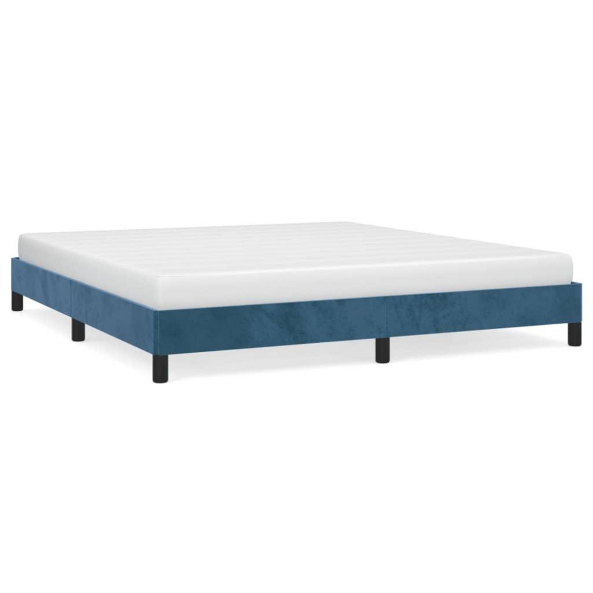VIDAXL Cadre de lit sans matelas bleu fonce 160x200 cm velours