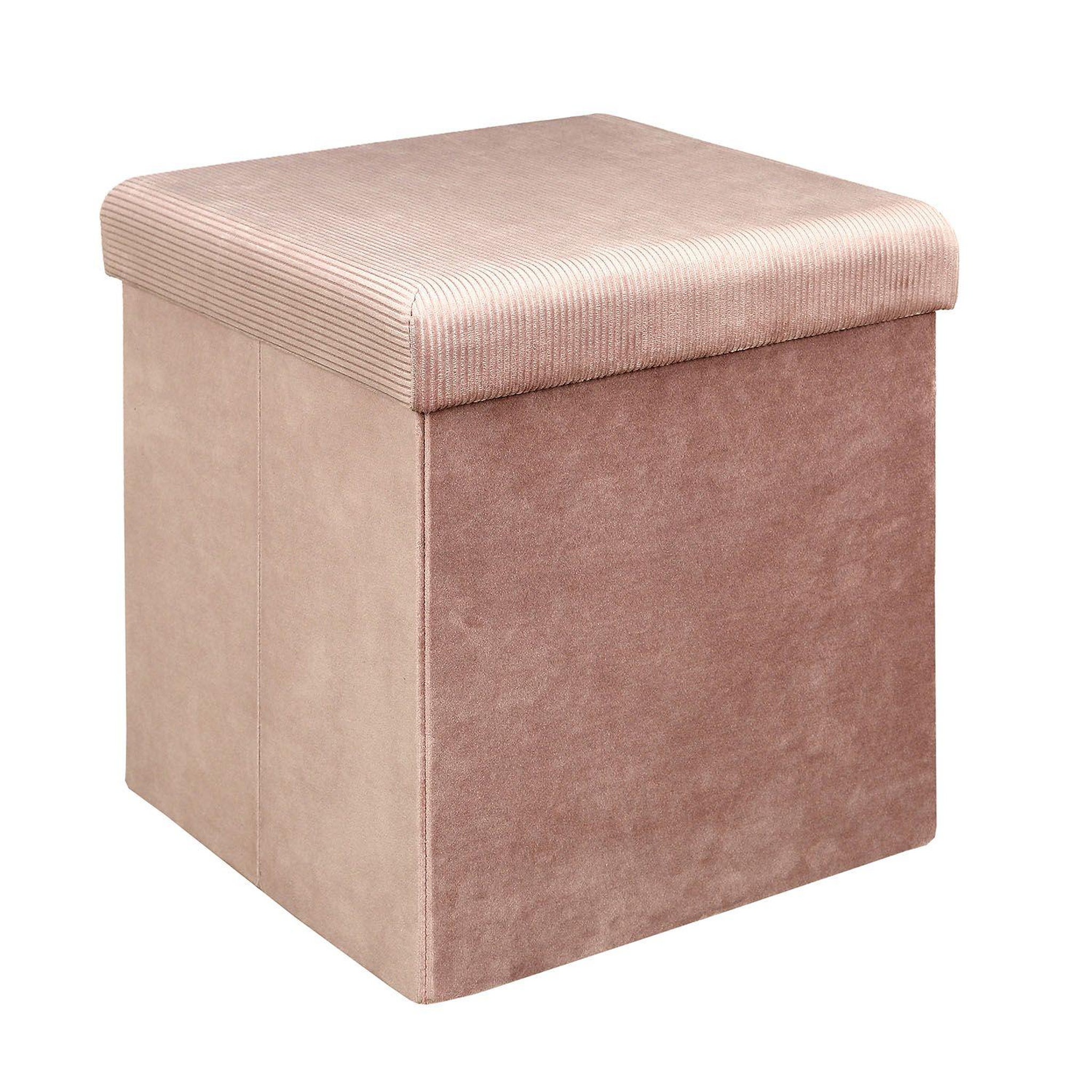 Voir la diapositive 1 : The Home Deco Factory Pouf coffre pliable en velours design giulia