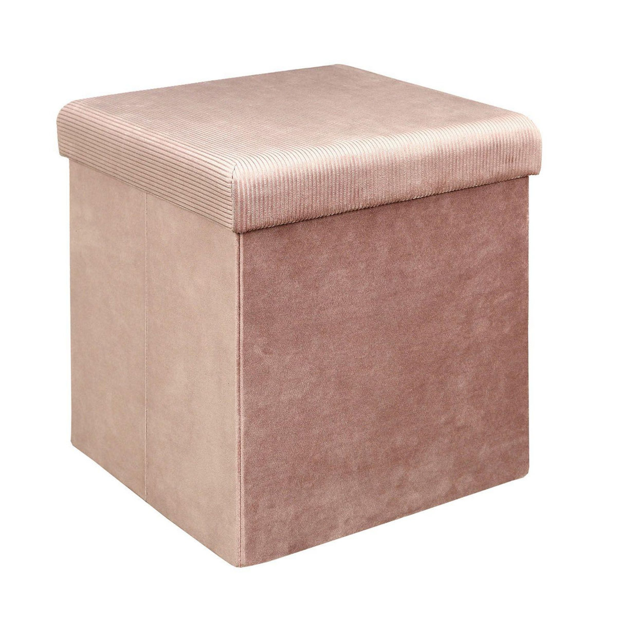 The Home Deco Factory Pouf coffre pliable en velours design Giulia