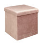 Voir la diapositive 1 : The Home Deco Factory Pouf coffre pliable en velours design Giulia