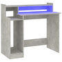 Voir la diapositive 2 : VIDAXL Bureau et lumieres LED Gris beton 97x45x90 cm Bois d'ingenierie