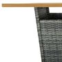 Voir la diapositive 5 : VIDAXL Table de bar Gris 80x80x110 cm Resine tressee et bois d'acacia