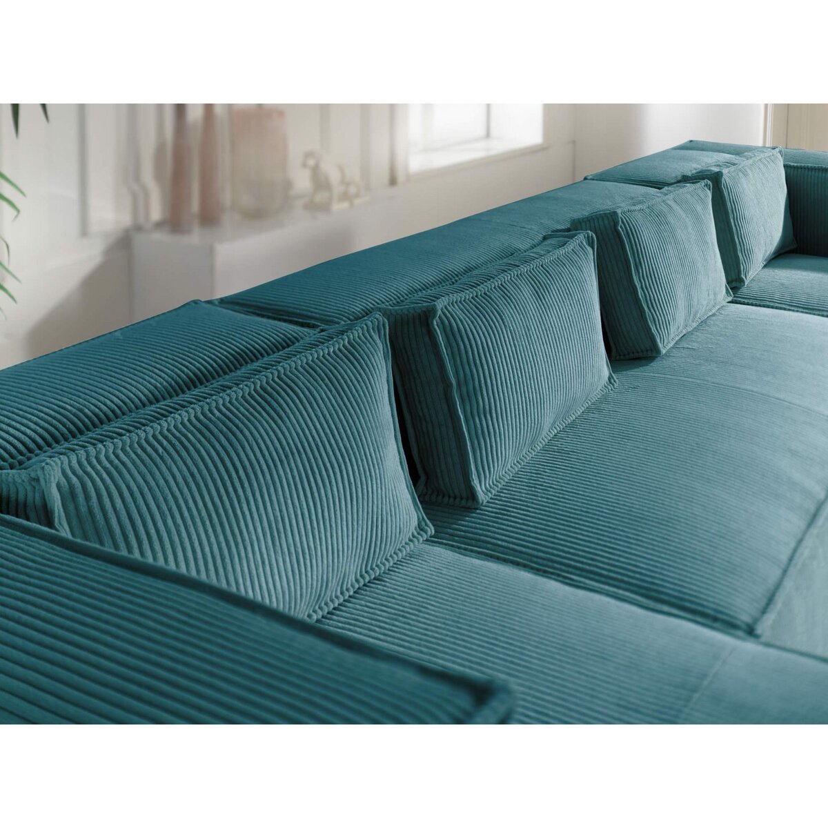 LISA DESIGN Stella - canapé panoramique en u - 7 places - en velours côtelé