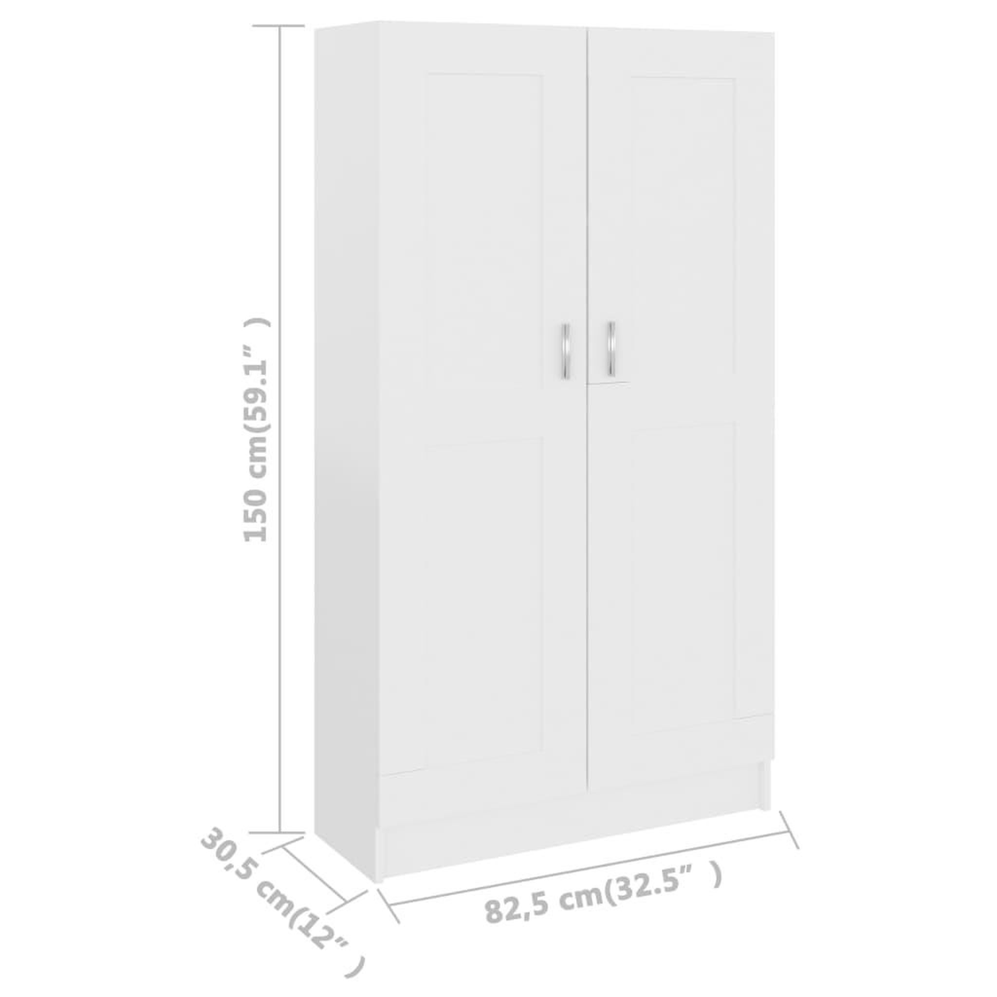 Voir la diapositive 6 : VIDAXL Bibliotheque Blanc 82,5x30,5x150 cm Bois d'ingenierie