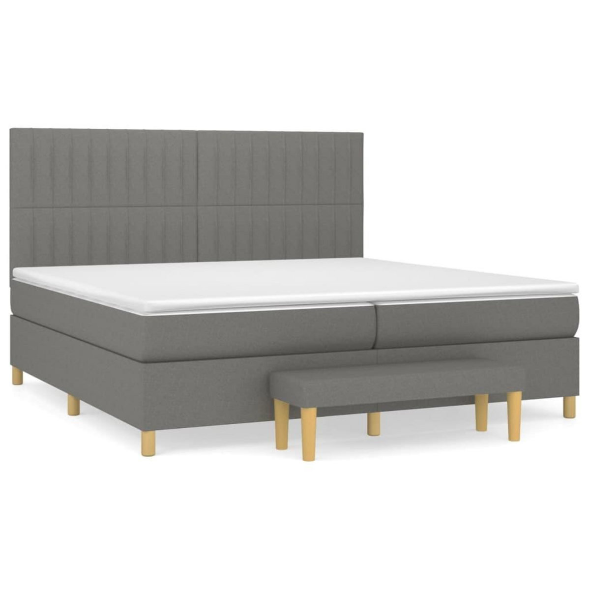 VIDAXL Sommier a lattes de lit avec matelas Gris fonce 200x200cm Tissu