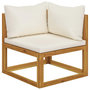 Voir la diapositive 4 : VIDAXL Salon de jardin 4 pcs avec coussin Creme Bois d'acacia solide