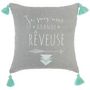 Voir la diapositive 2 : ATMOSPHERA Coussin Déco  4 Pompons  40x40cm Gris