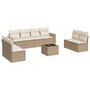 Voir la diapositive 2 : VIDAXL Salon de jardin avec coussins 9 pcs beige resine tressee