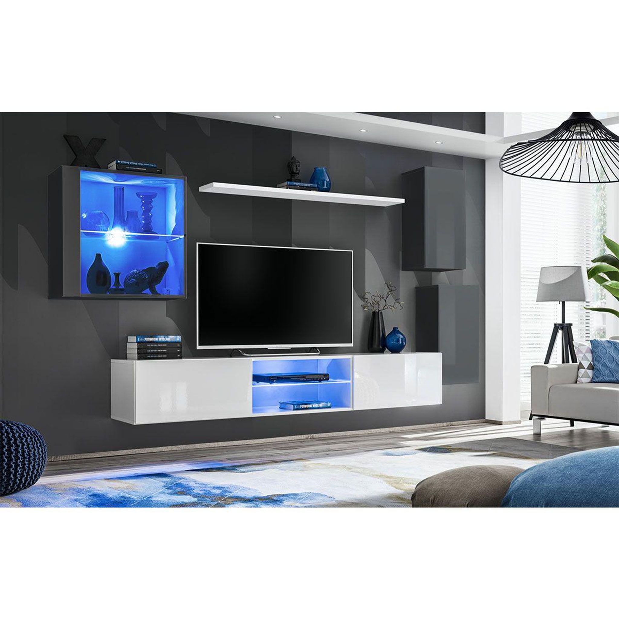 Voir la diapositive 2 : Paris Prix Ensemble meuble tv  switch xxiii  250cm gris & blanc