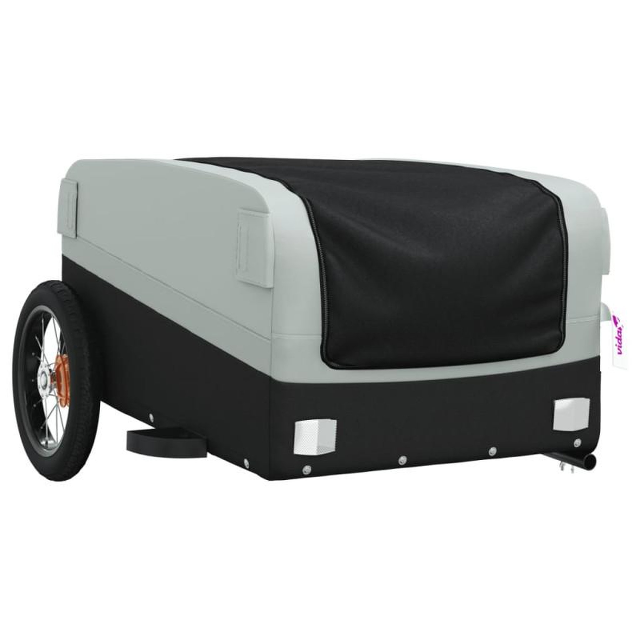 Voir la diapositive 4 : VIDAXL Remorque de vélo noir et gris 30 kg fer