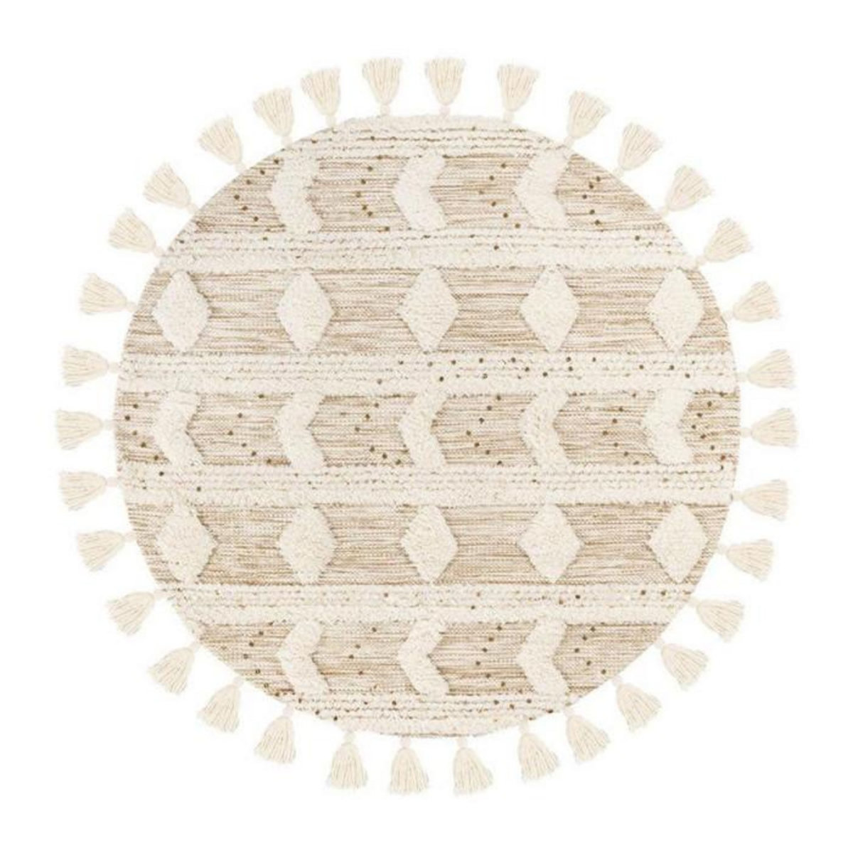 Paris Prix Tapis Bohème Tissé à la Main  Bohist  160cm Crème & Kaki