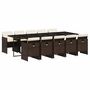 Voir la diapositive 2 : VIDAXL Ensemble a manger de jardin et coussins 11 pcs marron rotin