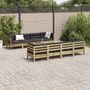 Voir la diapositive 3 : VIDAXL Salon de jardin 9 pcs avec coussins bois de pin impregne
