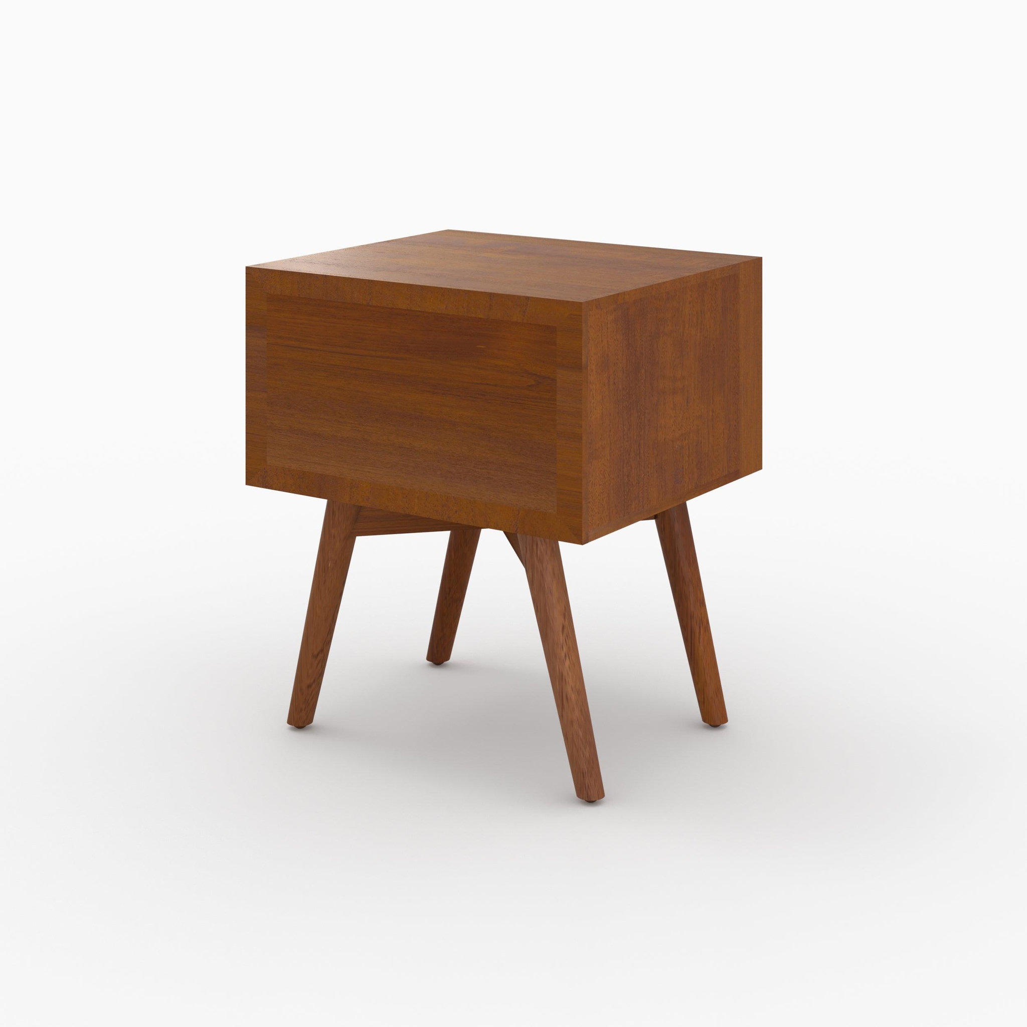 Voir la diapositive 3 : MAISON PAVANE Table de chevet en bois de teck, 1 niche et 1 tiroir-waya