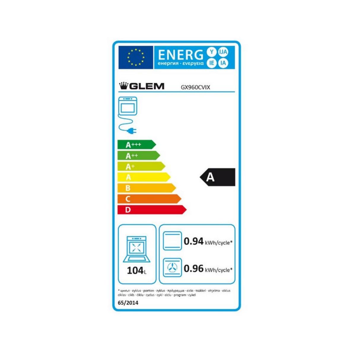 Glem Piano de cuisson mixte 104l 5 feux inox - GX960CVIX