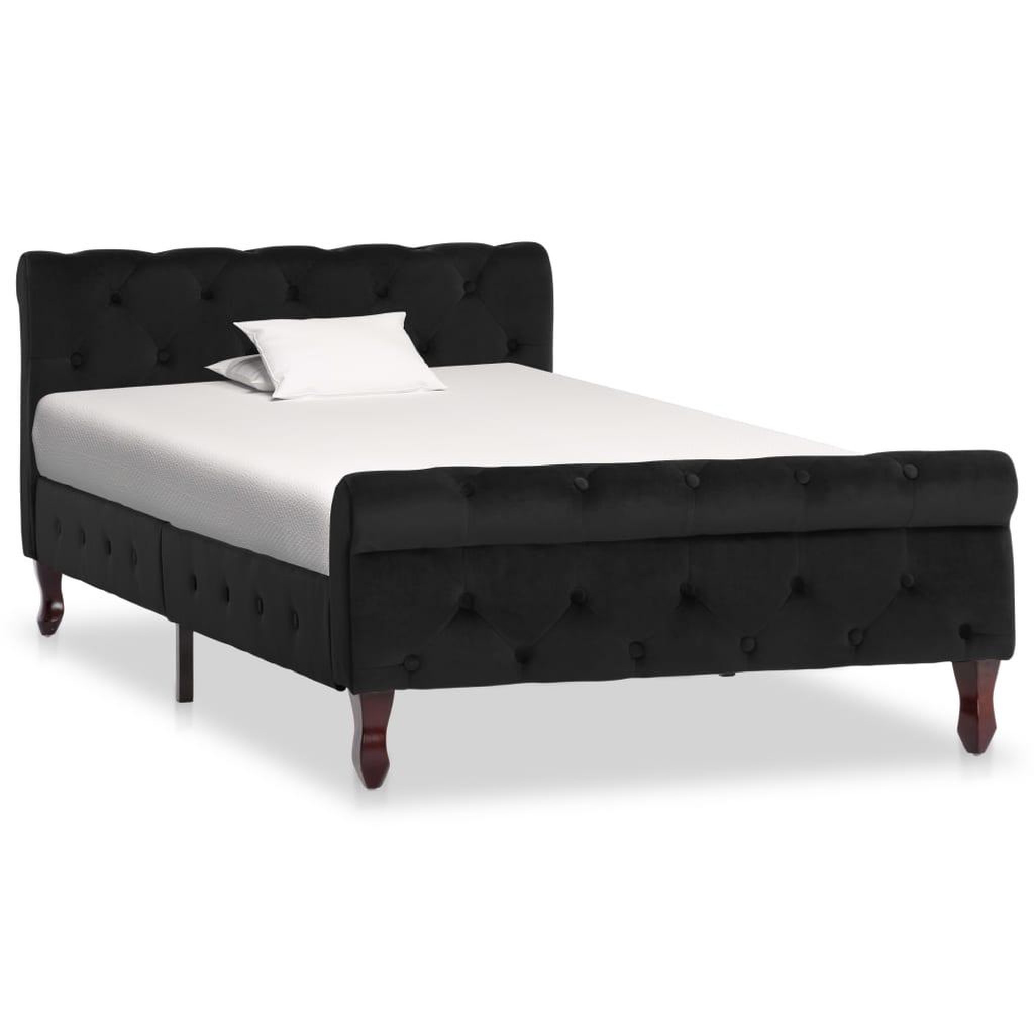 Voir la diapositive 1 : VIDAXL Cadre de lit Noir Velours 100 x 200 cm